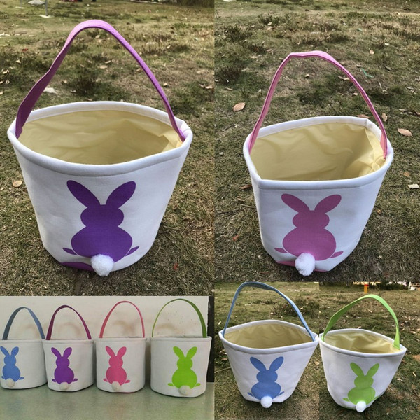 INS Burlap Easter Bunny Baskets DIY Rabbit Bags Bunny Storage Jute Rabbit Ears Basket Easter Gifts Put Easter Eggs Storage Bag