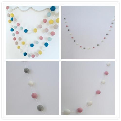 eClouds Wool Felt Balls strand lovely Baby Room Gift (20pc 30mm) Neutral Garland,Nursery,Banner,Wall,Mantle Decor Beads