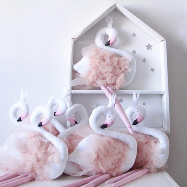 High Quality Fashion Handmade DIY Kids Baby Swan Flamingo Stuffed Toys Room Decoration