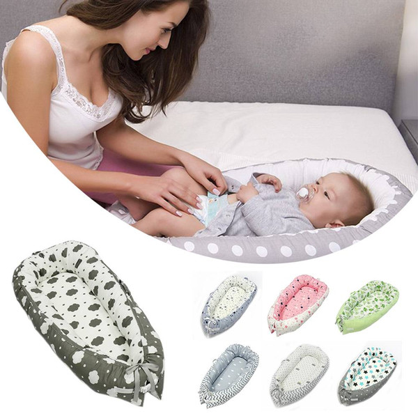 Cotton Portable Baby Nest Newborn Crib Cot Bed Removable Cover Sleeper Toddler Travel Washable Bionic Children Bed