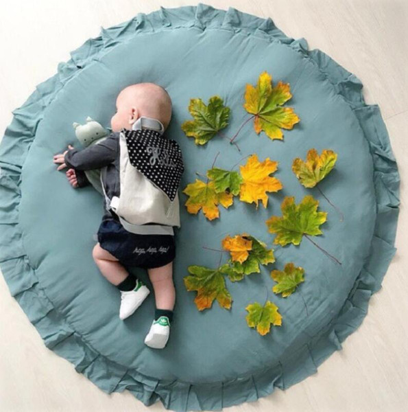 Round solid lace play mat climbing mat baby room carpet crawling mat children's room decorative carpet