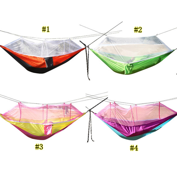Outdoor parachute cloth Sleep hammock Camping Hammock mosquito net anti-mosquito portable colorful camping aerial tent MMA1974-3
