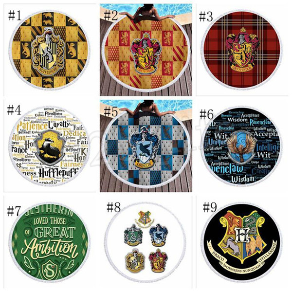 Harry Potter Beach Towel Summer Beach Carpet Tapestry Blanket Round Bath Towels Polyester Picnic Rugs Yoga Mat MMA2338
