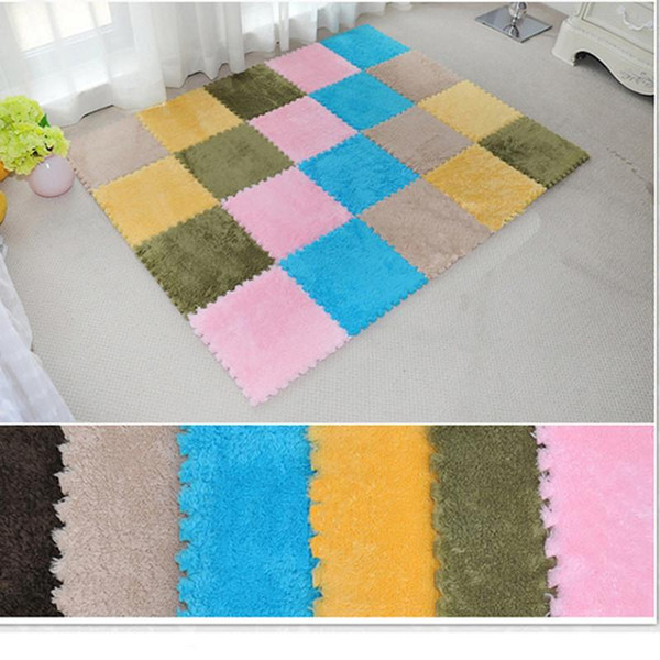 Plush Eva Foam Interlocking Mats Floor Baby Kids Play Bedroom Office Mat Jigsaw Mat plush fabric Carpet Area Rug Room Floor Mats