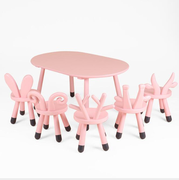 Children's series chair ins Nordic style children's table and chair deer lamb rabbit calf giraffe oval table and chair