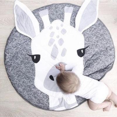 90CM Kids Play Game Mats Round Carpet Rugs Mat Animal Bear Panda Cat Penguin Giraffe Crawling Blanket Floor Carpet For Baby Room Decor Gift