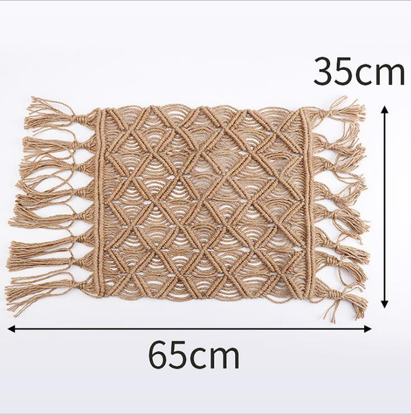 Hand-woven hemp rope mat Home Decoration Floating Window Cushion Living room mattress Butterfly Flower Table Cushion