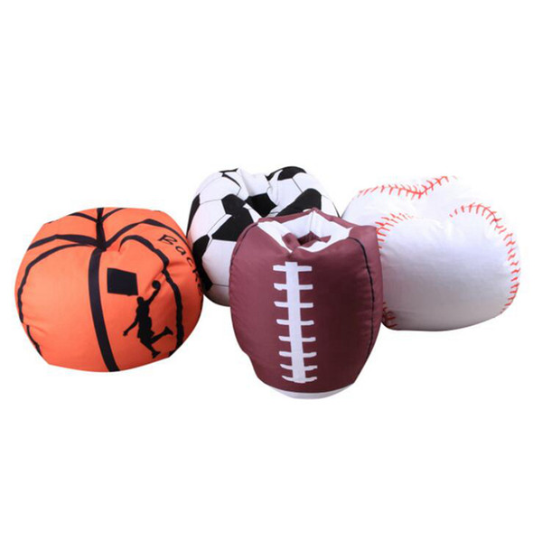 Football Basketball Baseball Storage Bean Bag 18inch Stuffed Animal Plush Pouch Bag Clothing Laundry Storage Organizer 4 Colors 50 OOA4773