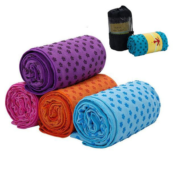 7 Colors Yoga Mat Towel Blanket Non-Slip Microfiber Surface with Silicone Dots High Moisture Quick Drying Baby Rugs Yoga Mats 50pcs