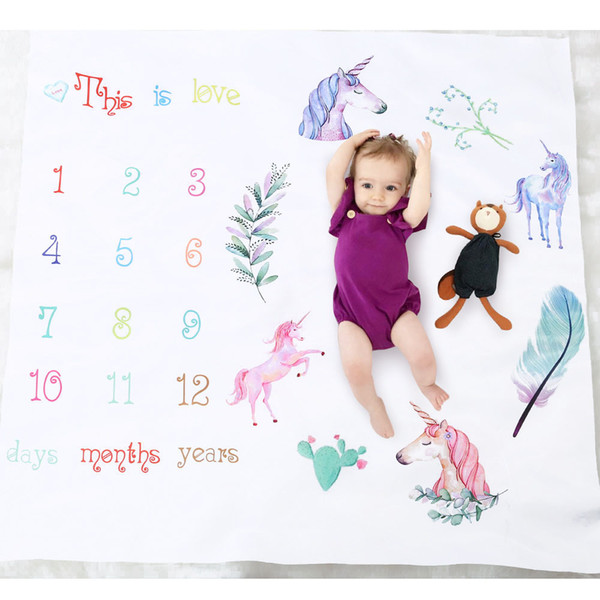 Baby Rugs Unicorn Print Playmats for Girls Boys Fashion Carpet Children Photograph Blanket Room Decoration New