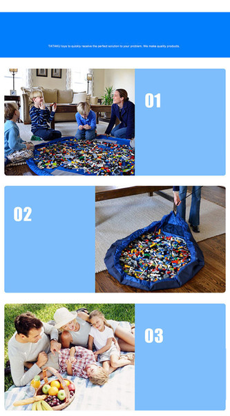 5 Colors Creative Style Waterproof Lego Large Baby Multifunctional Toys Storage Bag Storage Bag Game Cushion