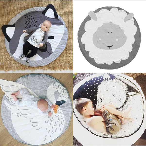 Cute Round Carpet Cartoon Animal Pure Cotton Baby Crawling Mat New Kid Play Mats Many Styles 58zr C