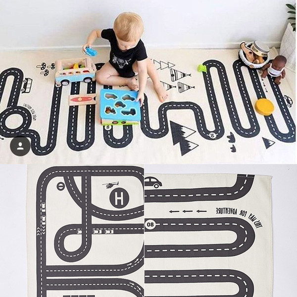 Creative Baby Car Play Mat Kid Game Gym Activity Play Adventure Racing Crawling Blanket Floor Carpet Rug Educational Gifts J