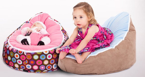 Muti-color BABY SEAT Babies Bean Bag Children Sofa Chair Cover Soft Snuggle Bed With Harness Strap Cute Cartoon Printed Dots Pink Blue I2447