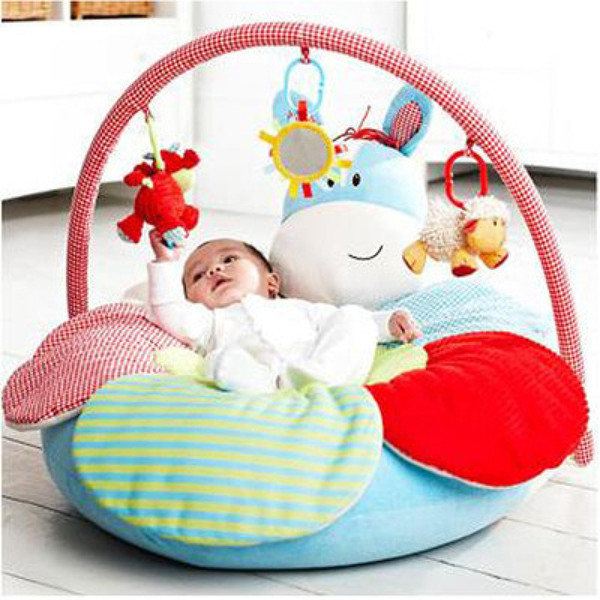 Baby Rabbit Donkey Bulll Cat Rat Mouse Hippo Inflatable Play Mat Blossom Farm Sit Me Up Cosy-Baby Play Mat Nest Infant Seat Sofa Kid's Toy