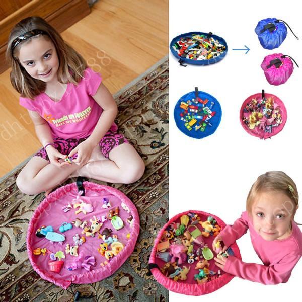 Hot Portable Children Play Mat 45cm small Storage Bags Toys Organizer Blanket Rug Boxes Quickly receive bag 3 color