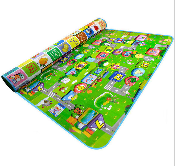 Manbao baby crawling mat thickened happy city children's game floor mat folding mother and baby toy crawling mat