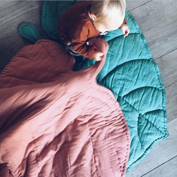 Baby Cotton Climbing Mat Children Cartoon Leaf Shape Game Play Mat Carpet Home Furnishing Mat Baby Room Decoration