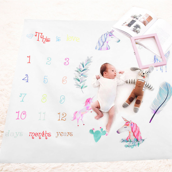 Baby Rugs Unicorn Print Playmats for Girls Boys Fashion Carpet Children Photograph Blanket Room Decoration