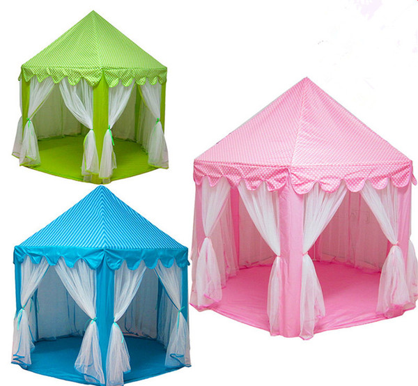 Kids Princess Hexagon Tent Children's anti-mosquito playhouse Kids cute dollhouse 3colors 140*135cm EMS free shipping