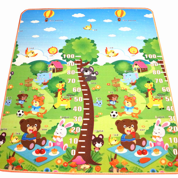 10 mm Thickness Double sides Cartoon Animal EVA Foam soft floor Carpet Rug Baby Crawling Mats 180*150CM Factory Price WHolesale