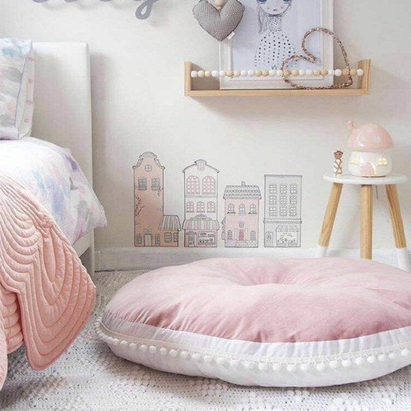 Ins 90cm Kids Play Game Mats Round Rugs Mat Cotton Thicken Crawling Blanket Floor Carpet Toys Baby Room Decoration J190508