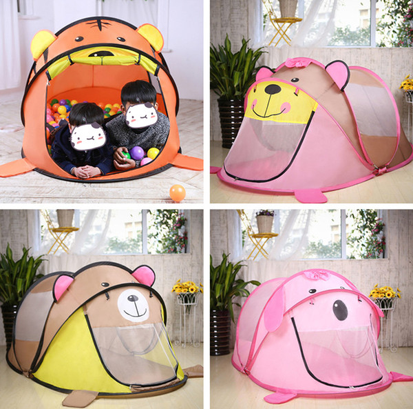 Kid Cartoon Automatic Tent Cartoon Tiger Bear Dog Dollhouse Children's foldable Play Game House Indoor&Ourdoor Tent Big size Ball Pool