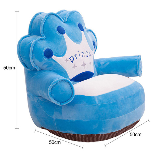 Furniture Baby Seats Sofa Baby Kids Only Cover NO Filling Cartoon Soft Crown Seat Children Chair Neat Puff Skin Upscale Toddler
