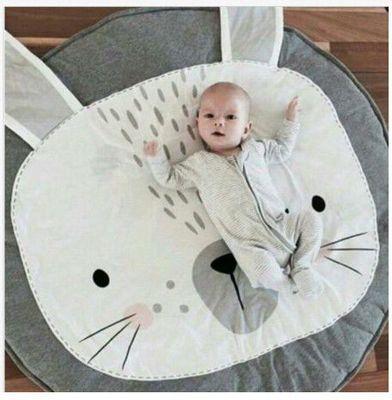 eClouds Cartoon Rabbit Newborn Kids Floor Mats Baby Crawling Blanket Chilren Game Padded Mat Round Carpet Play Rug Kids Room Decoration