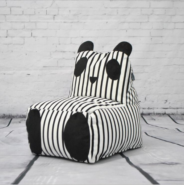 Recreational Bean Bag Sofa Removable and Washable Nordic striped Cute Panda ear child lazy sofa baby Rocking Chairs