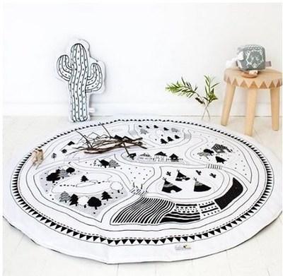 eClouds 97cm Printing Round Carpet Baby Game Pad Kids Playmats Baby Crawling Blanket Kids Gym Play Mat