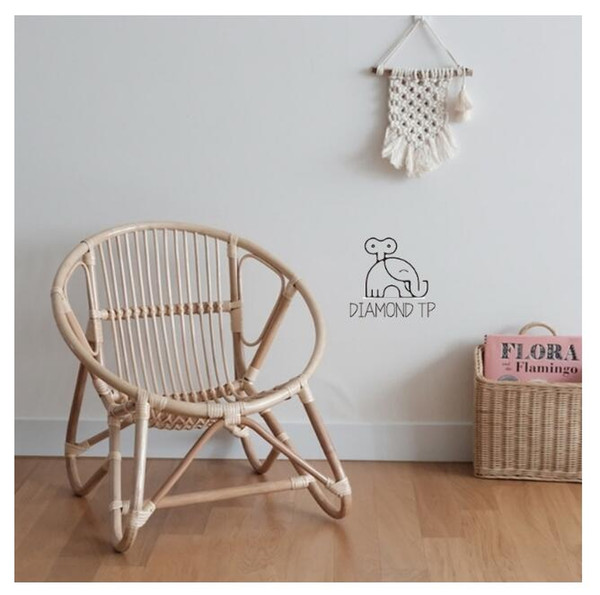 Children's rattan chair Rocking Chairs Indonesian Fujita Chair Children's room decoration children's chaires pure hand-woven chair