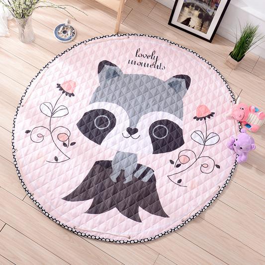 Cartoon playing mat multi function toy storage/organizer Cotton Round Pad Outdoor Toys Bags Organizer Blanket Carpet 145cm