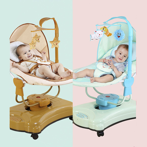 Intelligent baby electric rocking chair children automatic rocking shaker with wheels easy to move electric chair