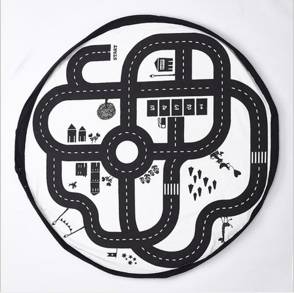 Bearded Bear Face Orbital City toys storage bags Can be used as game mat hanging bag/6 optional Children's outdoor picnic mats