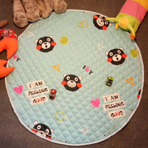 INS Cartoon Room Mat / Manufacturer Wholesale Floor Mat for Cartoon Game Pad Baby Rugs Playmats for Toddler Crawling Toy Storage Bag