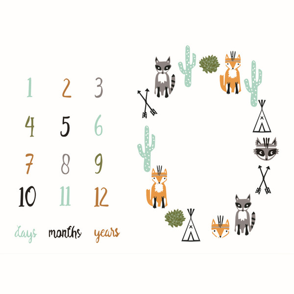 Baby Rugs Fox Print Playmats for Girls Boys Fashion Carpet Children Photograph Blanket Room Decoration New