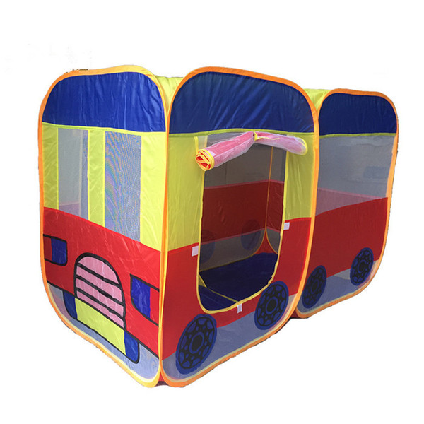 Children's Bus Tent Cartoon Motorbus Dollhouse Kids foldable playhouse Indoor&Ourdoor Tent Big size Ball Pool 2 colors 140*70*90cm kid gifts