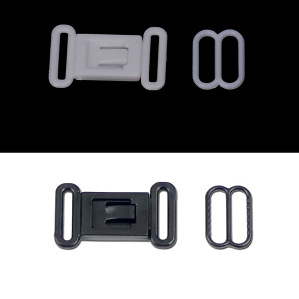 100 Sets 12.5mm Plastic Hardware Adjustable Tape Accessories Buckles Clasps & Hooks Eye Set Bow Tie Clip Bra Fastener Swimwear