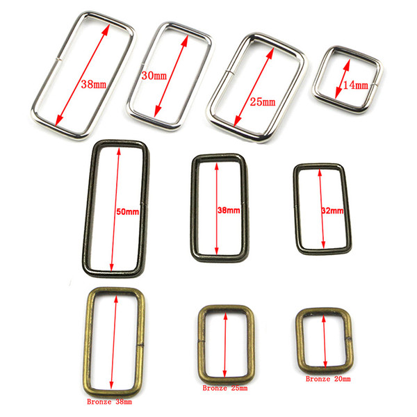 100pcs/lot Metal Adjustable Rectangle D Ring Belt Ribbon Buckle For Backpacks shoes Bag Cat Dog Collar Buckles DIY Accessories
