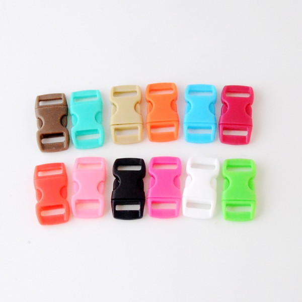 100Pcs Plastic Contoured Side Release Buckles Clasps For Paracord Bracelet Backpacks Clothes Bags Decor 29x15mm 12 Colors F1121