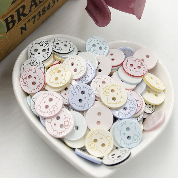 300pcs Mix New Cat Plum 13mm 2holes Plastic Button/Sewing lots PT253