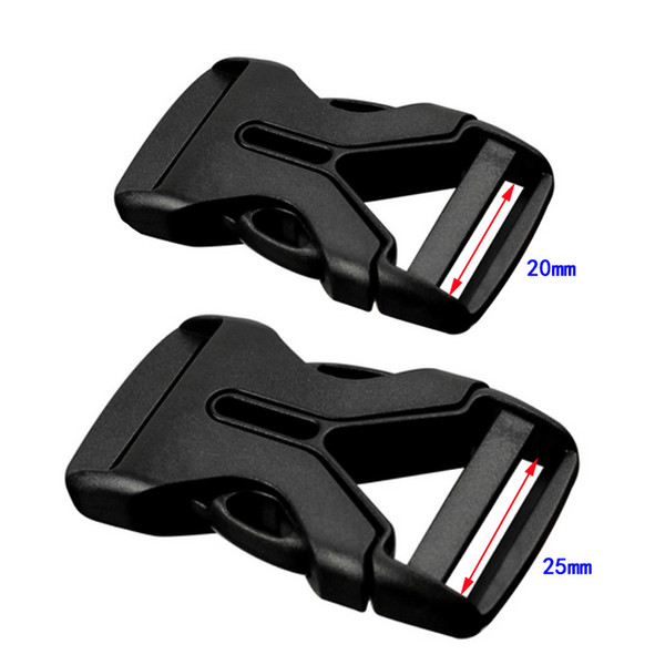 30Pcs/Lot 20mm -25mm Outdoor Plastic Side Release Buckles Clasps For Paracord Bracelet Backpacks Camping Kits