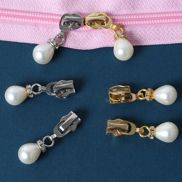 100pcs 5# zipper head pearl zipper repair kits zipper pull Metal slider Garment bag tailors sewing accessories