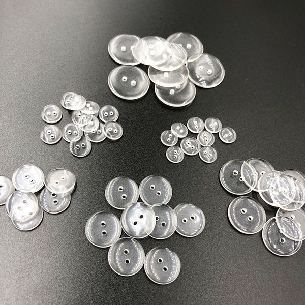 New 300pcs/lot Sewing Buttons 2 hole Clear Shirt Decrative Button Sew Crafts small big transparent button Accessory Scrapbo PT184