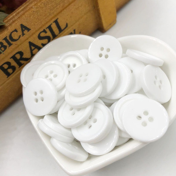 500pc 20mm Sewing Button DIY Crafts Plastic Button White Color PT42