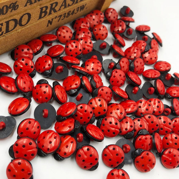 500Pcs Plastic Ladybug Plastic Buttons Kid's Sewing Crafts PT64