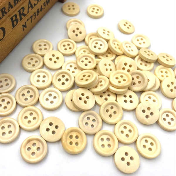 500pcs 4 Holes Kid's Sewing Wood Buttons 15mm Sewing Craft Mix Lots WB105