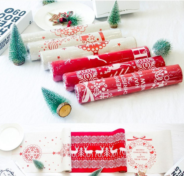 106*11 inches Christmas Tablecloth Decorative Snowflake elk wreath x'mas tree prined holidays table decoration 6 designs C783
