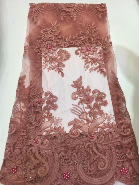 2019 New style French net lace fabric 3D flower African tulle mesh lace fabric high quality african XZ195